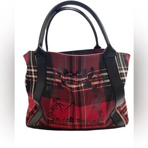 Victoria Secret red and black plaid tote style number 11185110‎ 14x12”